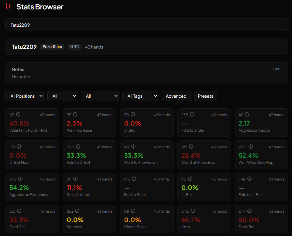 Stats Browser interface showing fuzzy player search with instant results